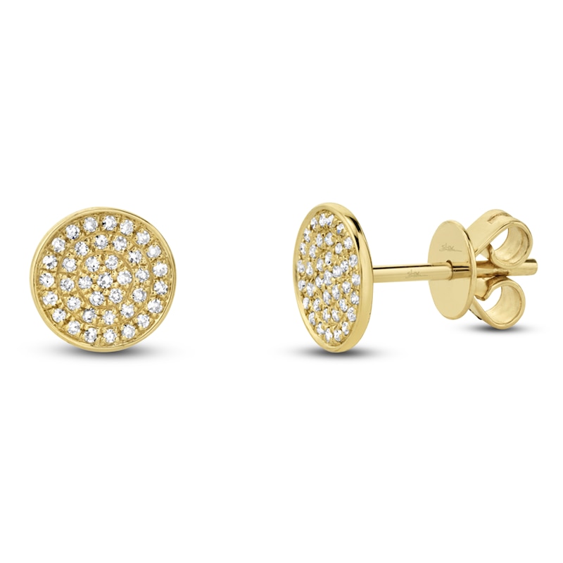 Main Image 1 of Shy Creation Diamond Circle Stud Earrings 1/8 ct tw 14K Yellow Gold SC55002270