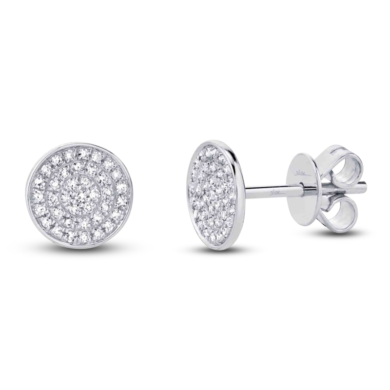 Main Image 1 of Shy Creation Stud Earrings 1/8 ct tw Diamonds 14K White Gold J-SC55002269