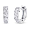 Thumbnail Image 1 of Shy Creation Baguette & Round-Cut Diamond Hoop Earrings 1/3 ct tw 14K White Gold J-SC55006312