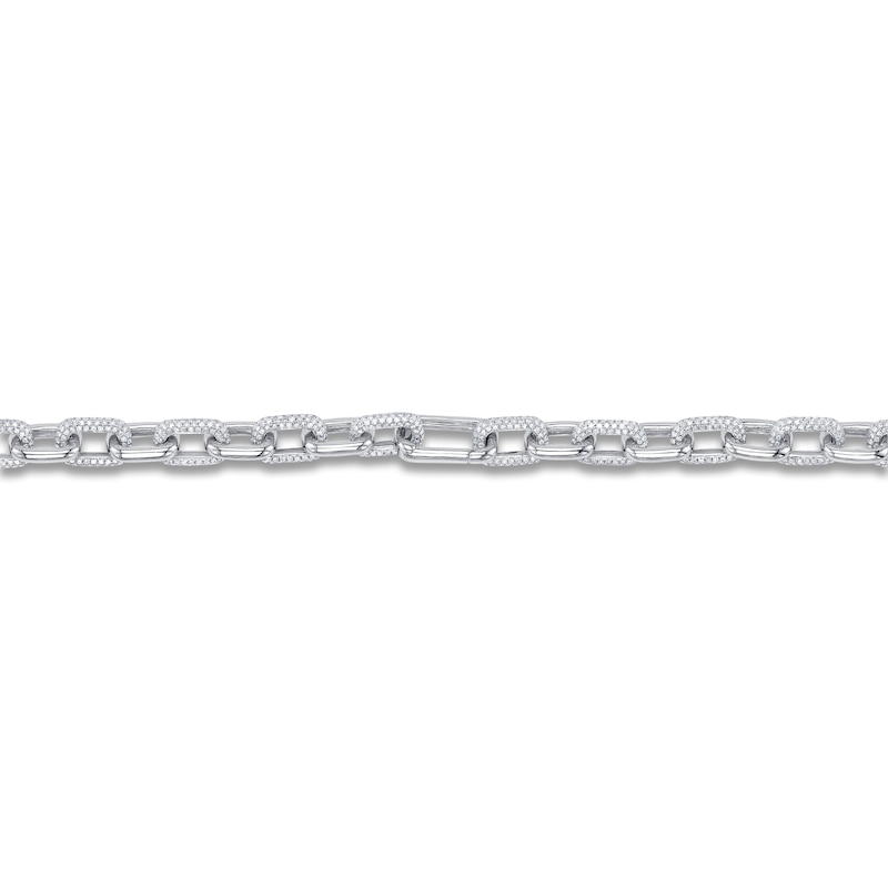 Main Image 2 of Shy Creation Diamond Alternating Link Necklace 8-1/8 ct tw 14K White Gold 16&quot; SC55014093Z16