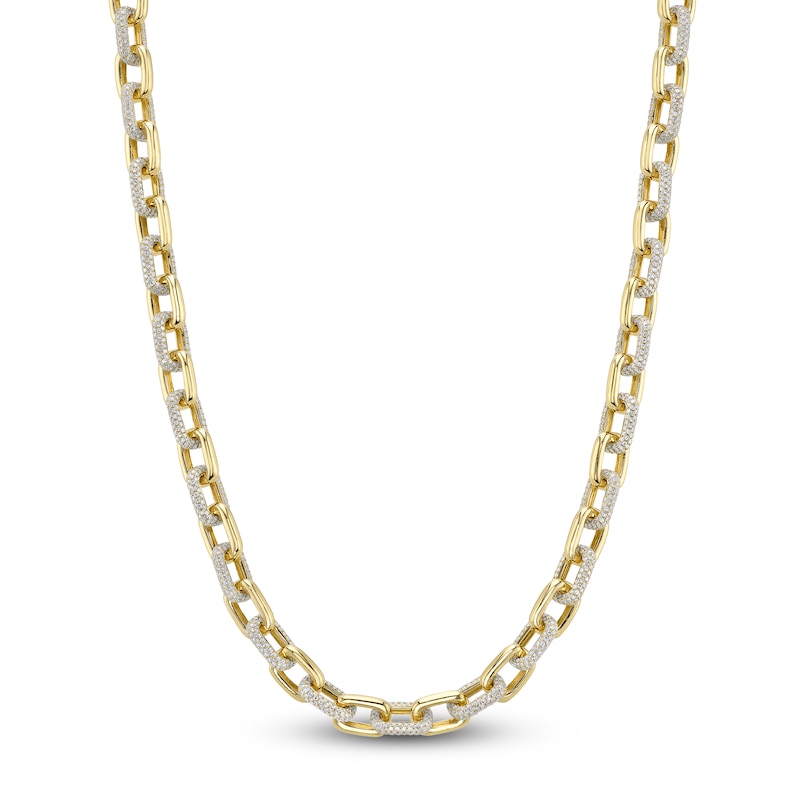 Main Image 2 of Shy Creation Diamond Alternating Link Necklace 8-1/8 ct tw 14K Yellow Gold 16&quot; SC55014094Z16