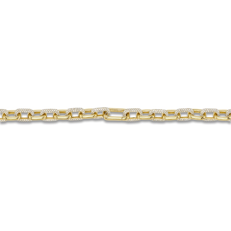 Main Image 3 of Shy Creation Diamond Alternating Link Necklace 8-1/8 ct tw 14K Yellow Gold 16&quot; SC55014094Z16