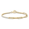 Thumbnail Image 1 of Shy Creation Diamond Line & Paperclip Bracelet 5/8 ct tw 14K Yellow Gold 7&quot; SC55024348