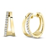 Thumbnail Image 1 of Shy Creation Diamond Split Hoop Earrings 1/4 ct tw 14K Yellow Gold SC55024883D0.65