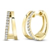 Thumbnail Image 2 of Shy Creation Diamond Split Hoop Earrings 1/4 ct tw 14K Yellow Gold SC55024883D0.65