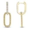 Thumbnail Image 1 of Shy Creation Diamond Twist Double Hoop Earrings 1/3 ct tw 14K Yellow Gold SC55024992