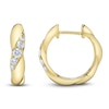 Thumbnail Image 1 of Shy Creation Diamond Graduated Twist Hoop Earrings 1/5 ct tw 14K Yellow Gold SC55025182