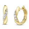 Thumbnail Image 2 of Shy Creation Diamond Graduated Twist Hoop Earrings 1/5 ct tw 14K Yellow Gold SC55025182