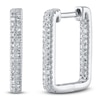 Thumbnail Image 2 of Shy Creation Diamond Rectangle Inside-Out Hoop Earrings 1/4 ct tw 14K White Gold J-SC55024154H0.60