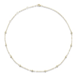 Shy Creation Diamond Bezel-Set Station Necklace 1/5 ct tw 14K Yellow Gold 18&quot; SC55025783