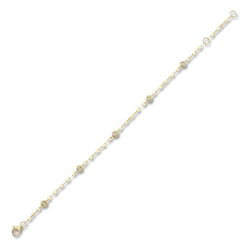 Main Image 2 of Shy Creation Diamond Bezel-Set Station Bracelet 1/10 ct tw 14K Yellow Gold 7&quot; SC55025787