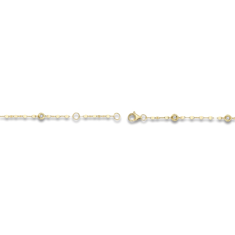 Main Image 3 of Shy Creation Diamond Bezel-Set Station Bracelet 1/10 ct tw 14K Yellow Gold 7&quot; SC55025787