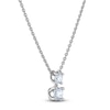 Thumbnail Image 1 of Blue Nile X Jared Diamond Two-Stone Necklace 3/4 ct tw 14K White Gold 18"