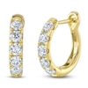 Thumbnail Image 1 of Shy Creation Diamond Five-Stone Hoop Earrings 3/4 ct tw 14K Yellow Gold SC22006122V2