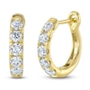 Thumbnail Image 2 of Shy Creation Diamond Five-Stone Hoop Earrings 3/4 ct tw 14K Yellow Gold SC22006122V2