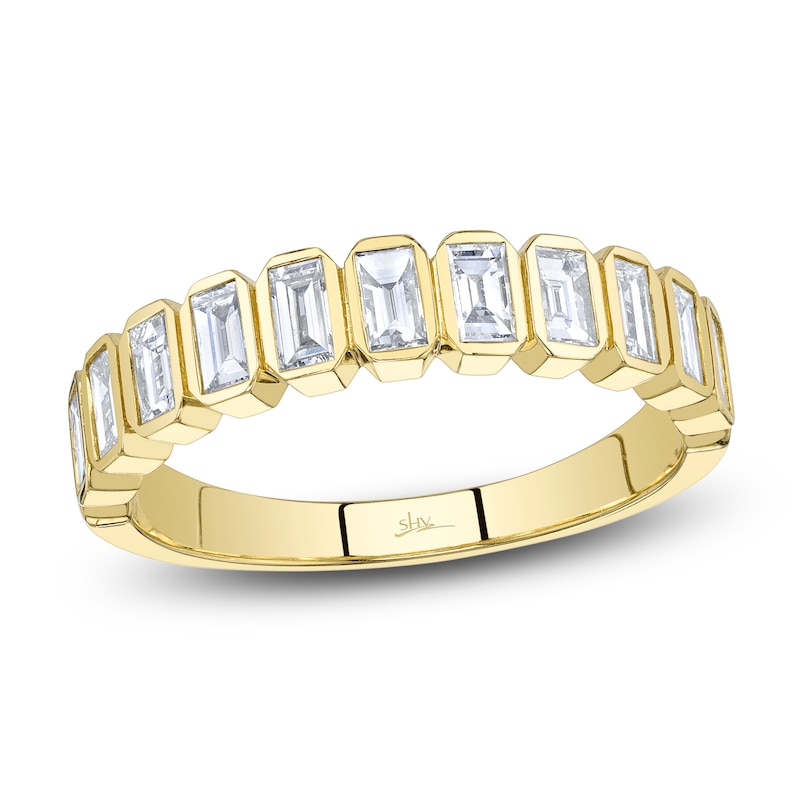 Main Image 1 of Shy Creation Baguette-Cut Diamond Bezel-Set Ring 3/4 ct tw 14K Yellow Gold SC22008779Z7