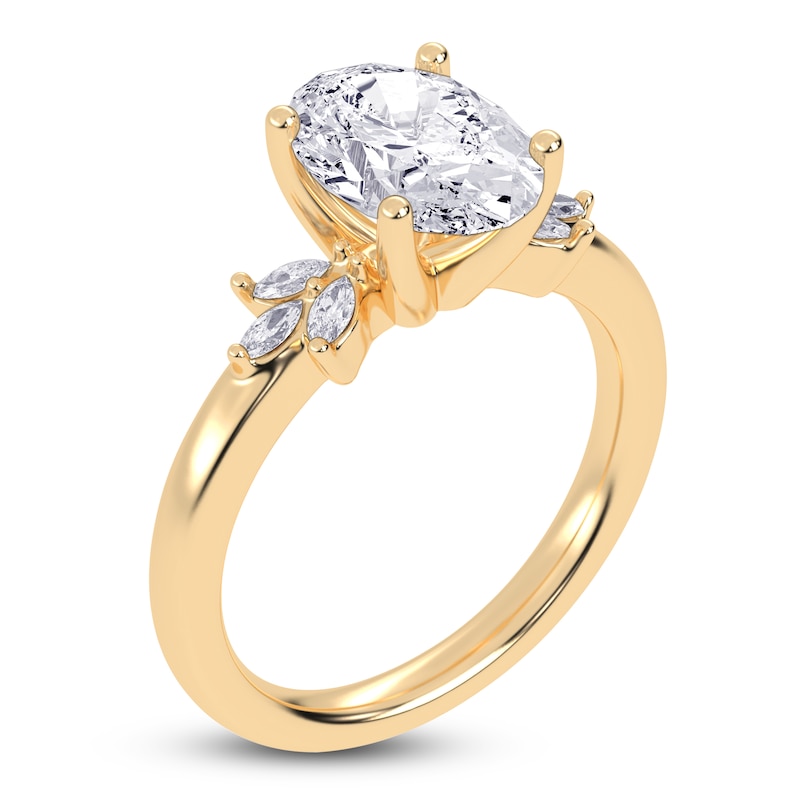 Main Image 2 of Oval-Cut Lab-Created Diamond Engagement Ring 2-1/6 ct tw 14K Yellow Gold