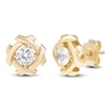 Thumbnail Image 2 of Unspoken Diamond Halo Solitaire Stud Earrings 1/2 ct tw 14K Yellow Gold (I1/I)