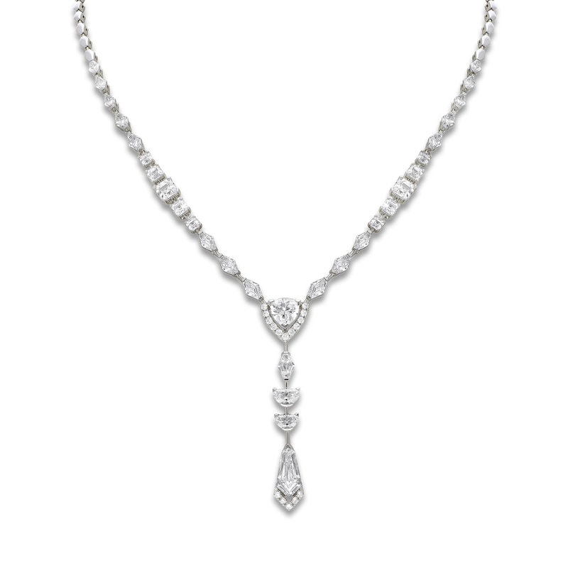 Main Image 1 of J'Lure Multi-Shape Lab-Created Diamond Y-Drop Necklace 9-1/5 ct tw 14K White Gold 16.5&quot;