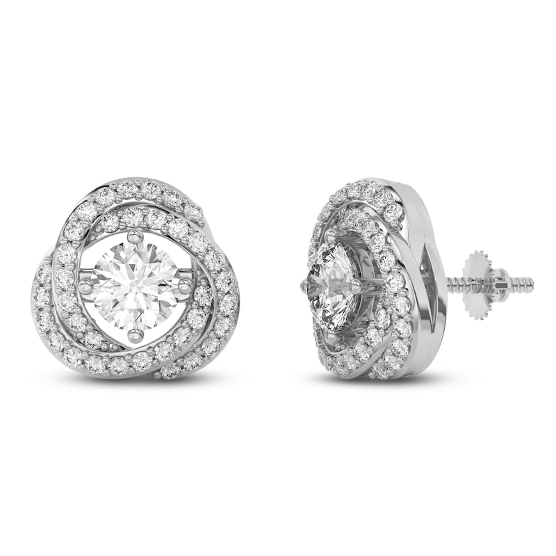 Main Image 2 of Lab-Created Diamond Twist Earring Jackets 1/2 ct tw ct tw 10K White Gold