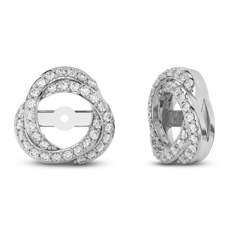 Main Image 4 of Lab-Created Diamond Twist Earring Jackets 1/2 ct tw ct tw 10K White Gold