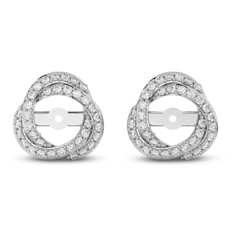 Main Image 6 of Lab-Created Diamond Twist Earring Jackets 1/2 ct tw ct tw 10K White Gold