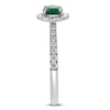 Thumbnail Image 3 of Oval-Cut Natural Emerald & Diamond Halo Fashion Ring 3/8 ct tw 14K White Gold