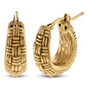 Thumbnail Image 2 of Italia D'Oro Basketweave Hoop Earrings 14K Yellow Gold