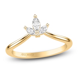 ArtCarved Marquise-Cut Diamond Three-Stone Contour Anniversary Ring 1/5 ct tw 14K Yellow Gold