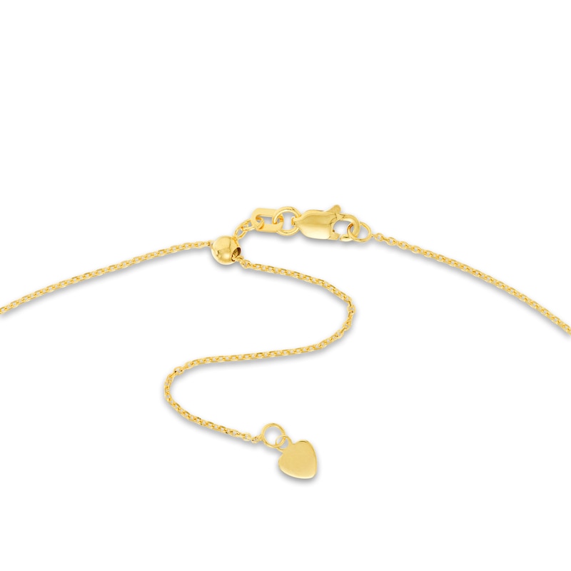 Main Image 3 of 5-Dangle Heart Choker 14K Yellow Gold 16&quot; Adj.