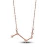 Thumbnail Image 2 of Diamond Aries Constellation Pendant Necklace 1/6 ct tw Round 14K Rose Gold