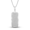 Thumbnail Image 0 of Men's Diamond Classic Chain Dog Tag Pendant Necklace 1/2 ct tw Round Sterling Silver 22"
