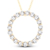 Thumbnail Image 1 of Diamond Circle Pendant Necklace 2 ct tw Round 14K Yellow Gold 18&quot;