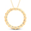 Thumbnail Image 3 of Diamond Circle Pendant Necklace 2 ct tw Round 14K Yellow Gold 18&quot;