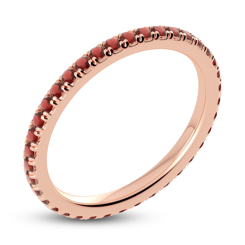 Main Image 2 of Juliette Maison Natural Garnet Eternity Ring 10K Rose Gold