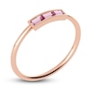 Thumbnail Image 1 of Juliette Maison Natural Pink Tourmaline Baguette Bar Ring 10K Rose Gold