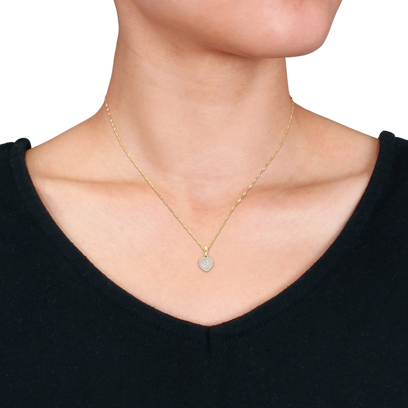 Main Image 4 of Natural White Moonstone Necklace 14K Yellow Gold