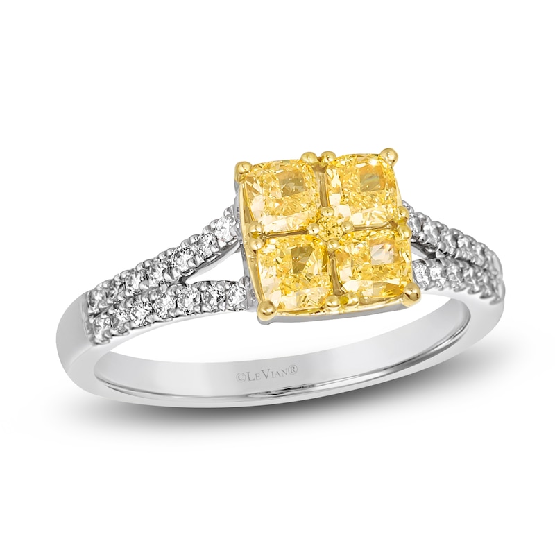 Le Vian Sunny Yellow Diamond Ring 1 ct tw Round 14K Vanilla Gold