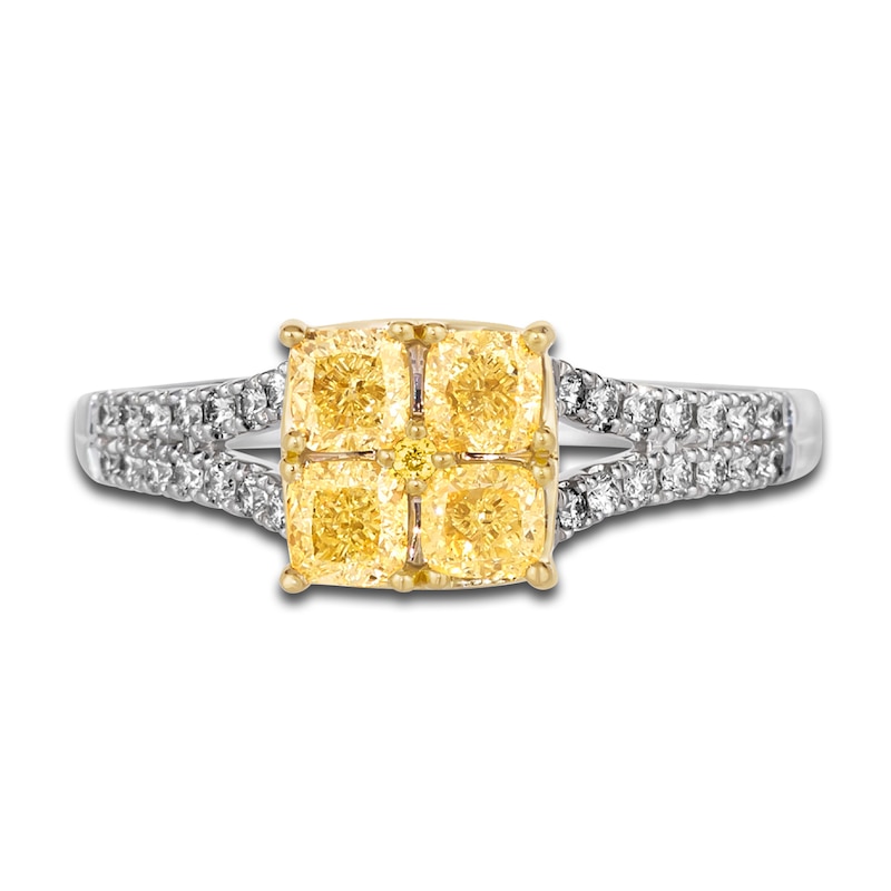 Le Vian Sunny Yellow Diamond Ring 1 ct tw Round 14K Vanilla Gold