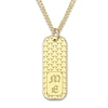 Thumbnail Image 1 of Men's Engravable Dog Tag Pendant Necklace Yellow Gold-Plated Sterling Silver 22&quot;