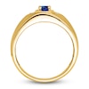 Thumbnail Image 2 of Men's Natural Blue Sapphire Ring Diamond Accents 14K Yellow Gold