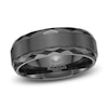 Thumbnail Image 1 of Men's Hammered Edge Wedding Band Black Zirconium 8.0mm