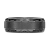 Thumbnail Image 3 of Men's Hammered Edge Wedding Band Black Zirconium 8.0mm