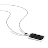 Thumbnail Image 1 of Y-Knot Men's Black Enamel Diamond Dog Tag Necklace 1/20 ct tw Round Sterling Silver 22"