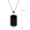 Thumbnail Image 2 of Y-Knot Men's Black Enamel Diamond Dog Tag Necklace 1/20 ct tw Round Sterling Silver 22"
