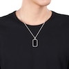 Thumbnail Image 3 of Y-Knot Men's Black Enamel Diamond Dog Tag Necklace 1/20 ct tw Round Sterling Silver 22"