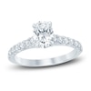 Thumbnail Image 1 of Diamond Hidden Halo Engagement Ring 1-1/2 ct tw Oval/Round 14K White Gold