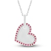 Thumbnail Image 1 of Lab-Created Ruby Heart Necklace Sterling Silver