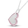 Thumbnail Image 2 of Lab-Created Ruby Heart Necklace Sterling Silver