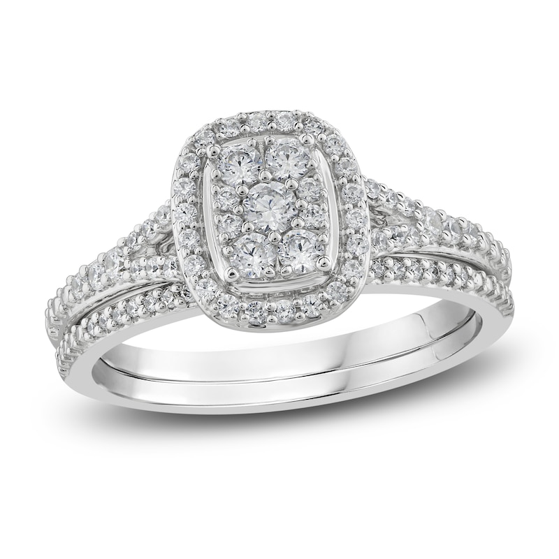 Main Image 1 of Diamond Bridal Set 1/2 ct tw Round 14K White Gold